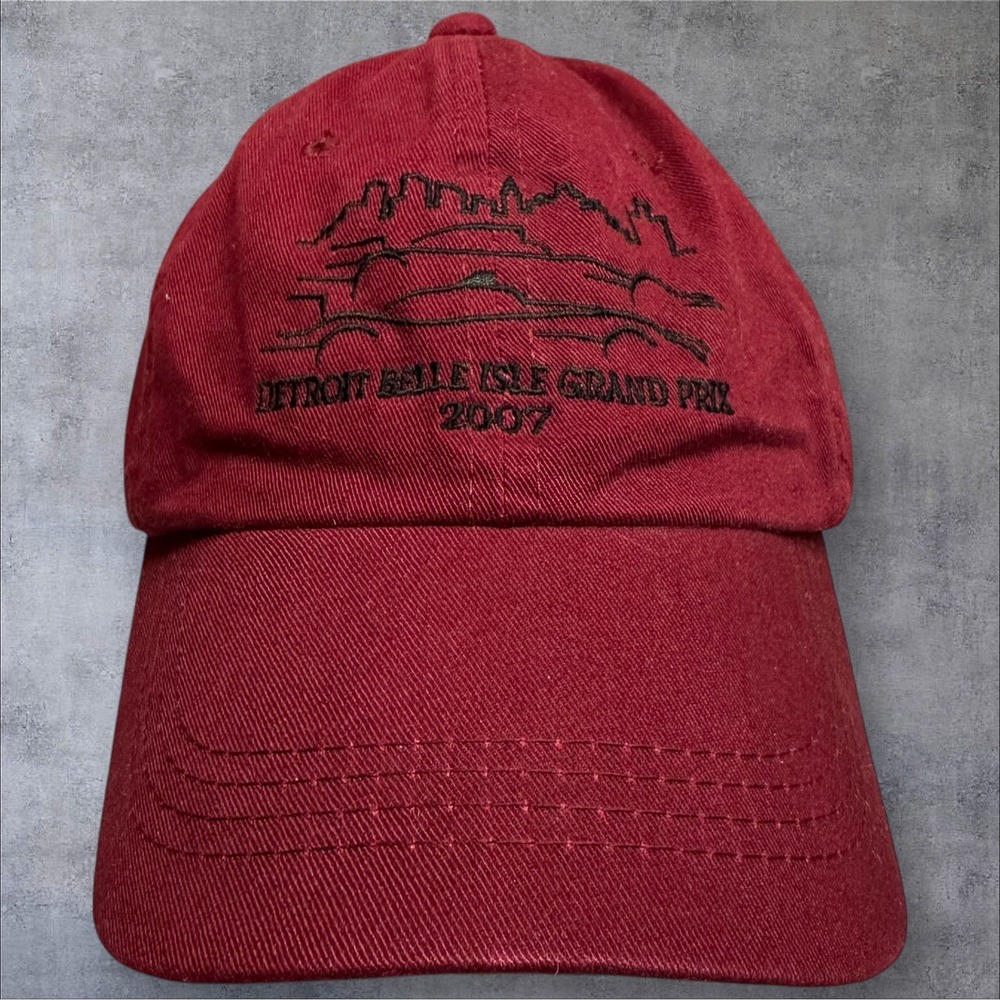 2007 Detroit Belle Isle Grand Prix Adjustable Cap/Hat Maroon/Red Embroidered EUC